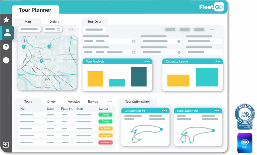Transport management enterprise tour planner