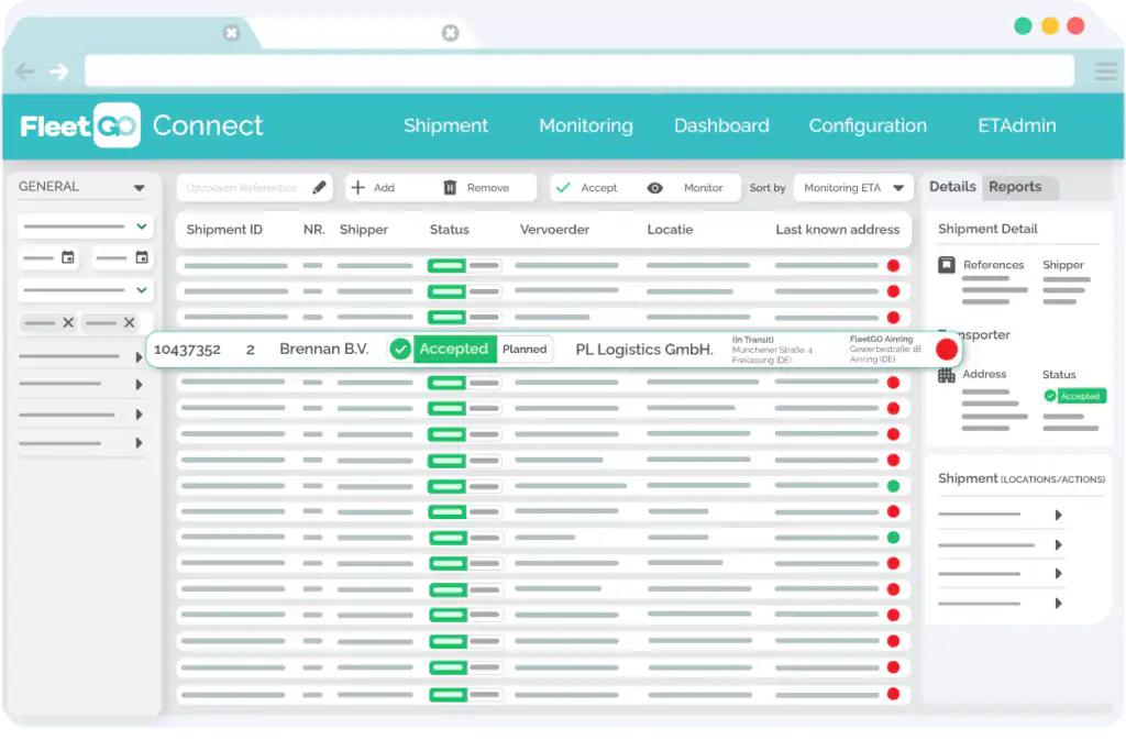 FleetGO connect order execution monitoring en